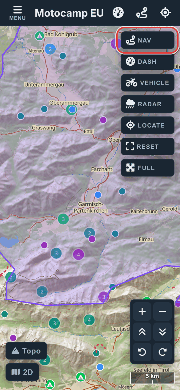 Head out and tap Nav, on a phone