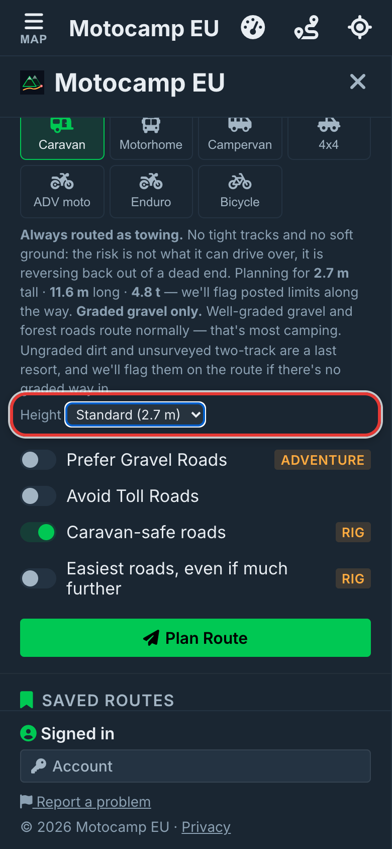 Set your own height, on a phone